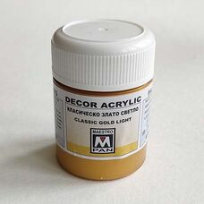 CLASSIC GOLD LIGHT - Golden Acrylic Paint without firing for Ceramics, Porcelain, and Glass