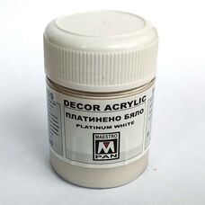 Weiße Platin - Metallic Acrylfarbe zum Malen auf Keramik, Porzellan, Glas